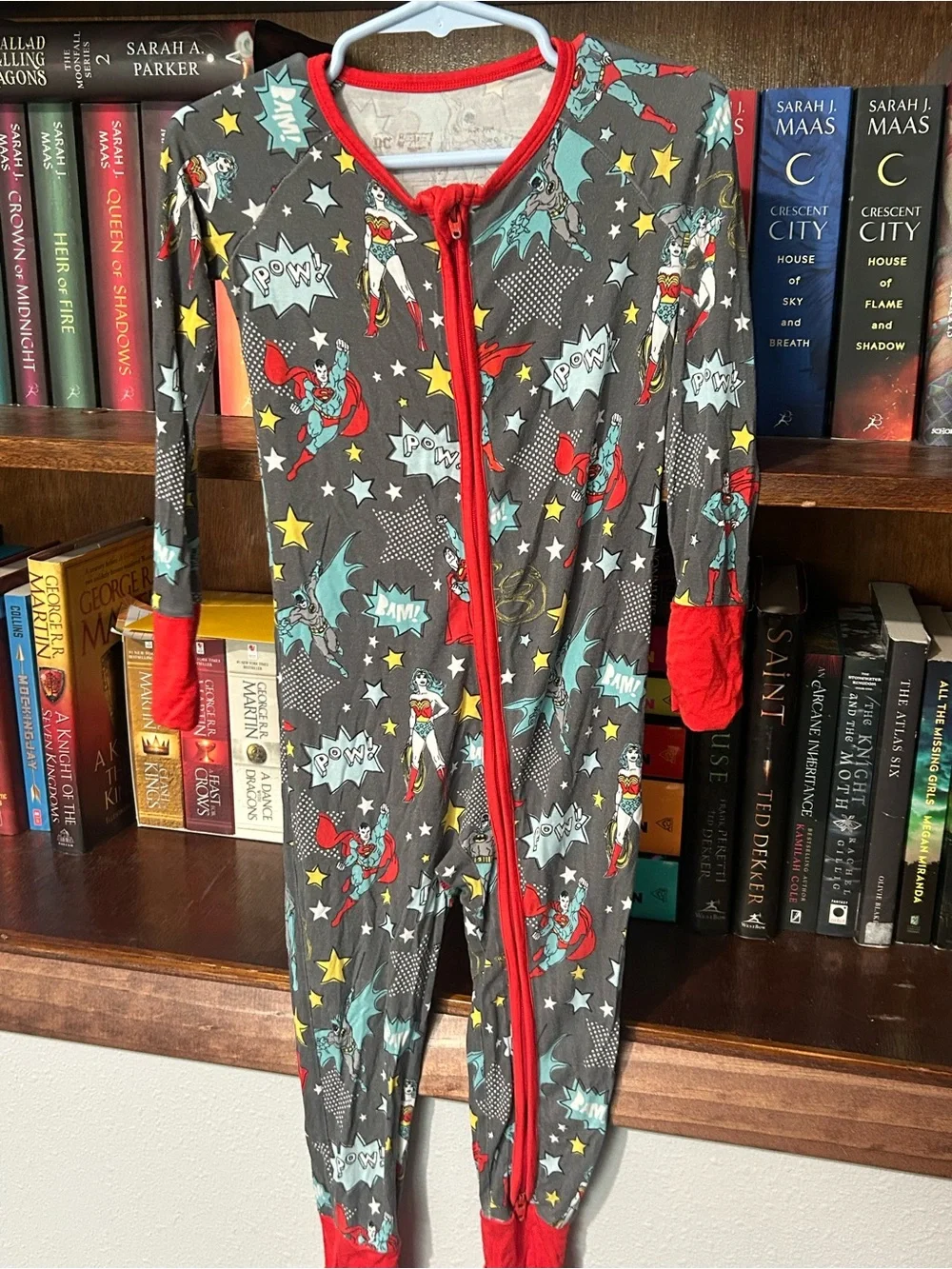 Little Sleepies Justice League Zippy- Red & Gray Stars